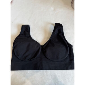 Women's CoziGirl Black Padded Sports Bra Bralette Size S